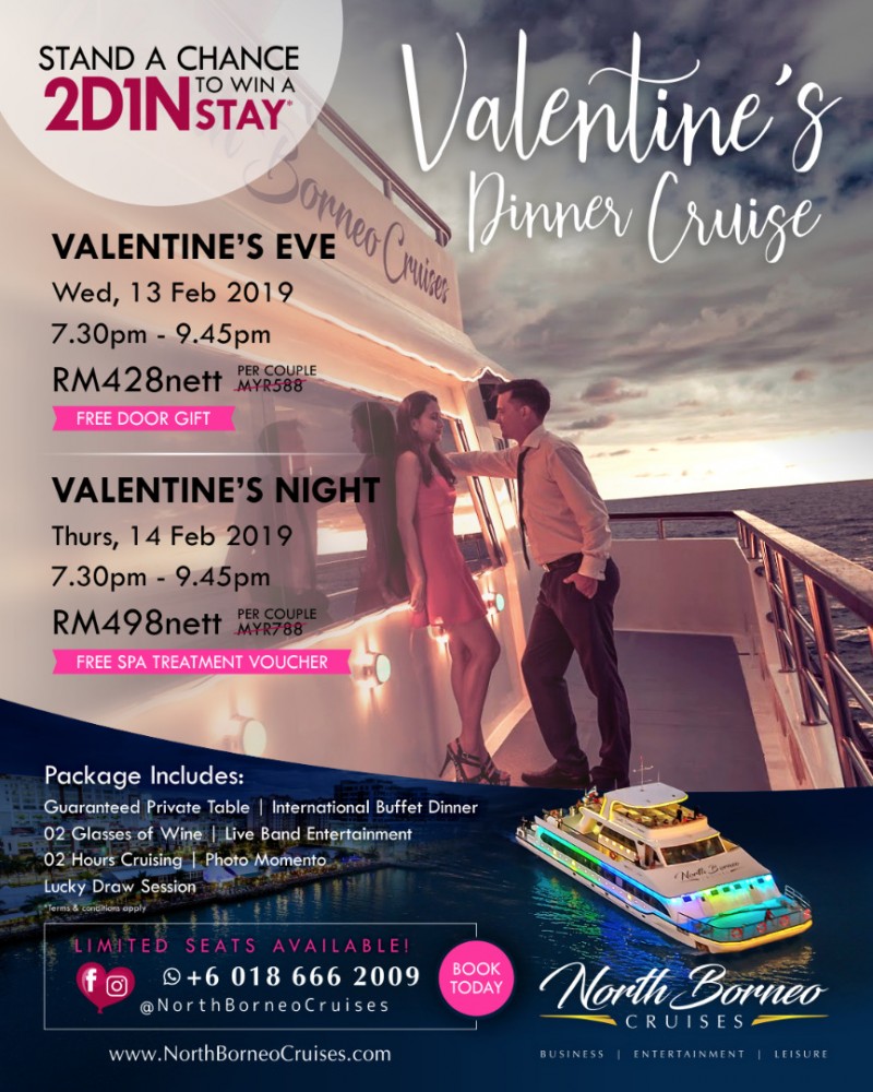 Valentine's Day Romantic Dinner Cruise 13 and 14 February 2019